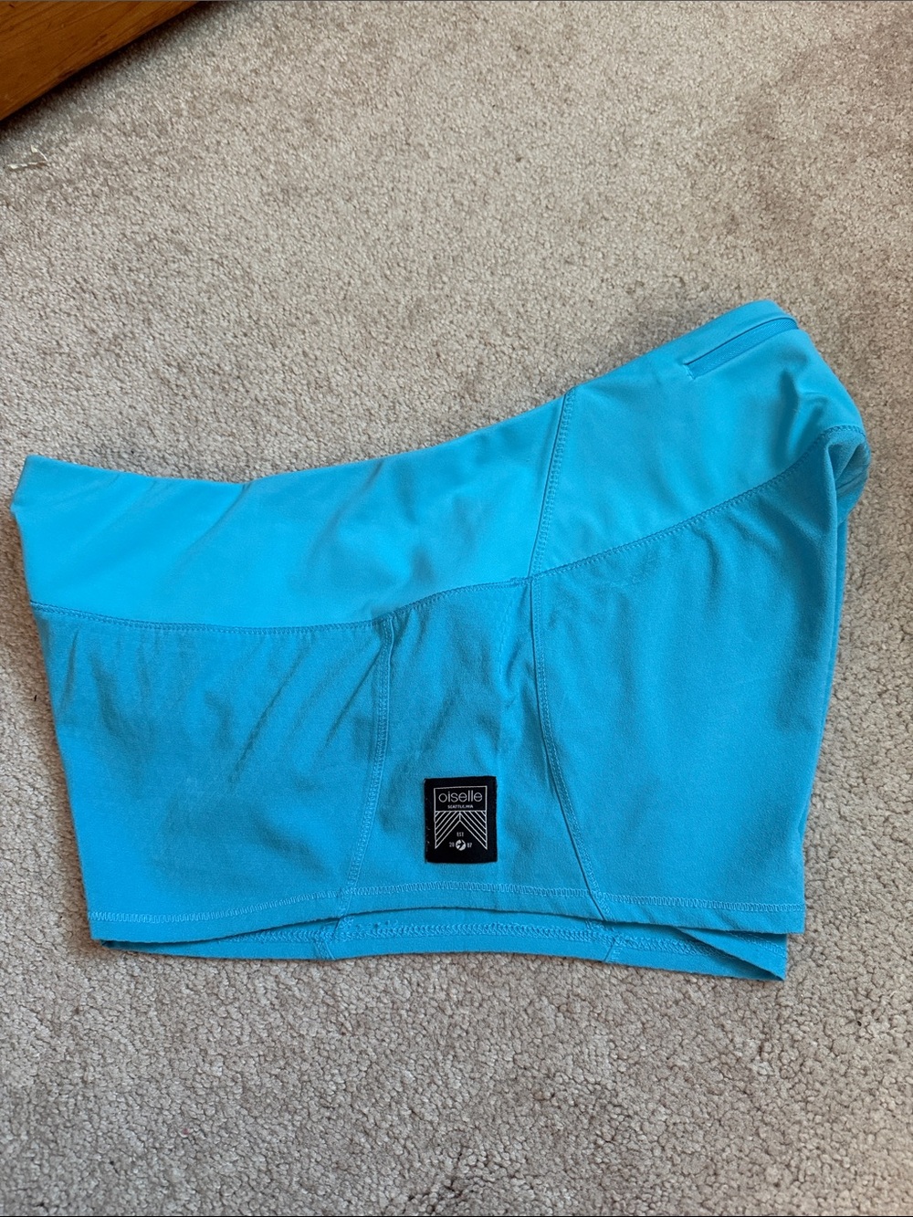 Oiselle Baby Blue Mac Roga Shorts - Picture 2 of 9